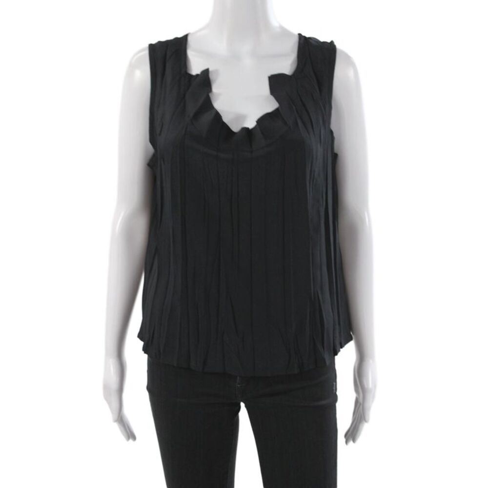 Babette Women Black Basic Sleeveless Scoop Neck Tank 100% Polyester Size 1X